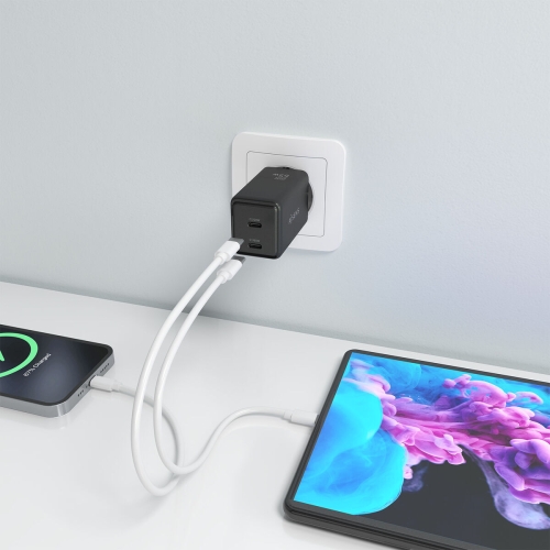 Wall Charger Aisens ASCH-65W2P079-BK Black 65 W