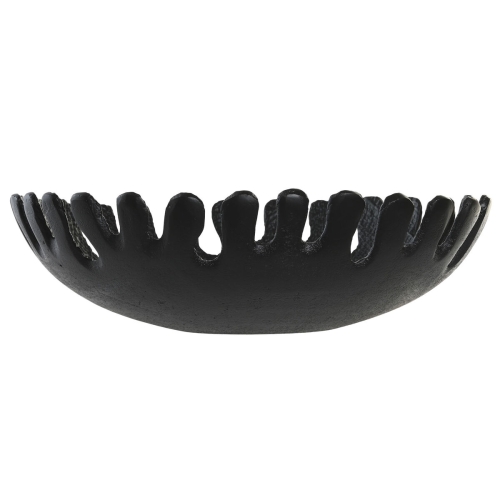 Centerpiece DKD Home Decor Black Golden Aluminium 32 x 32 x 9 cm (2 Units)