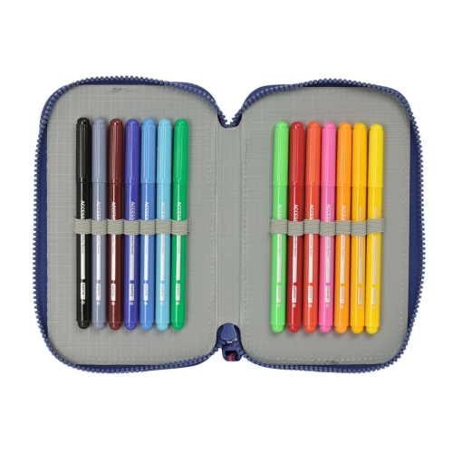 Double Pencil Case Harry Potter Captain Navy Blue 12.5 x 19.5 x 4 cm Double Pencil Case 29 Pieces