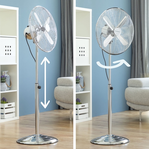 Freestanding Fan Chrome Retro InnovaGoods Ø 40 cm 55W