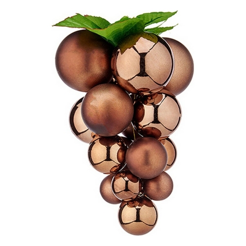 Christmas Bauble Krist+ Brown Plastic Grapes Small