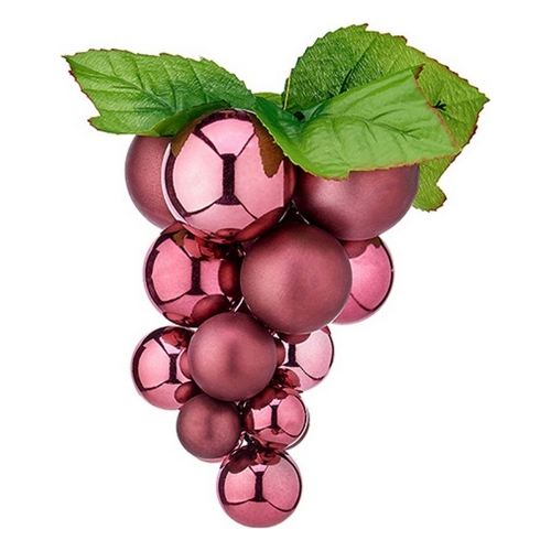 Christmas Bauble Krist+ Pink Plastic Grapes Small