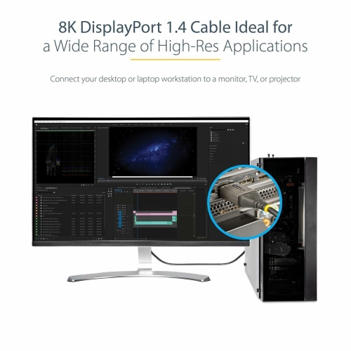 USB Cable Startech DP14VMM1F Black 30 cm
