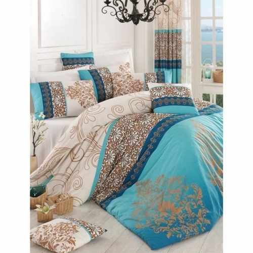 Duvet cover set Turquoise Super king 3 Pieces