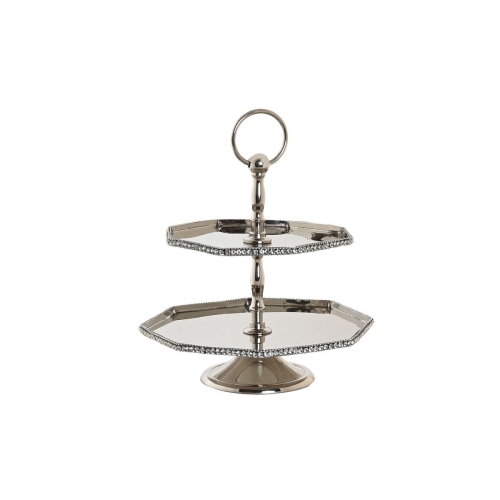 Centerpiece DKD Home Decor Silver Acrylic Aluminium 23 x 23 x 22 cm