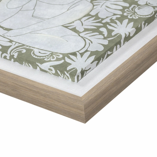 Canvas DKD Home Decor Wood Floral (2 Units) (Refurbished D)