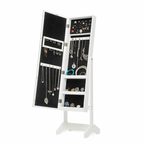 Standing Jewellery Mirror with LED Lights InnovaGoods White Wood Plastic (Refurbished A)