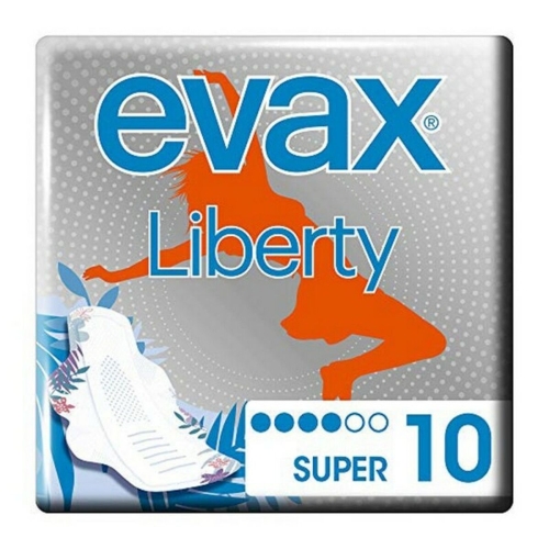 Super Sanitary Pads with Wings Evax Liberty 10 Units