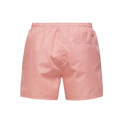 Men’s Bathing Costume Only & Sons Onsted Stripe Seersucker Pink