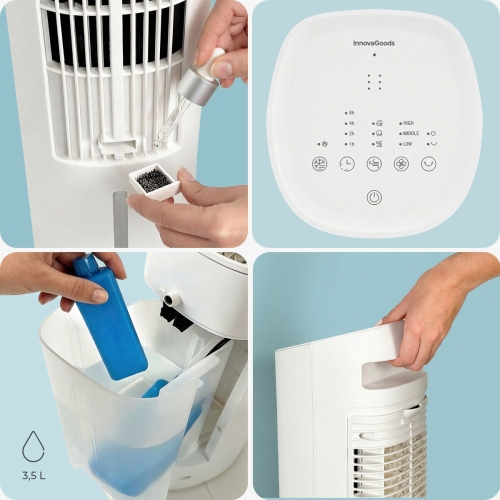 Portable Multifunction Tower Evaporative Cooler with Remote Control Hushly InnovaGoods