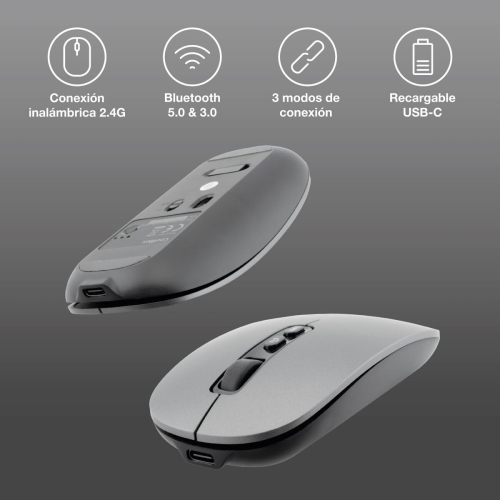 Wireless Mouse CoolBox COO-MOU-W02-G Grey 1600 dpi