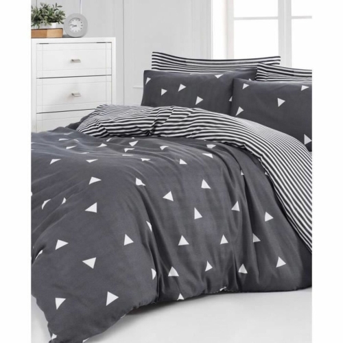 Duvet cover set Grey Super king 3 Pieces