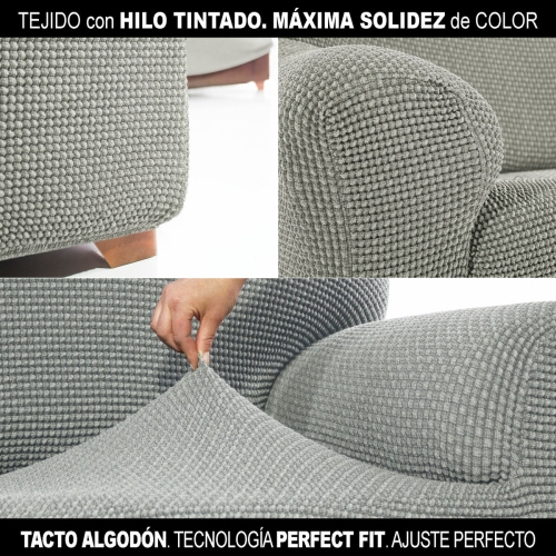 Right short arm chaise longue cover Sofaskins NIAGARA Grey (Refurbished A)