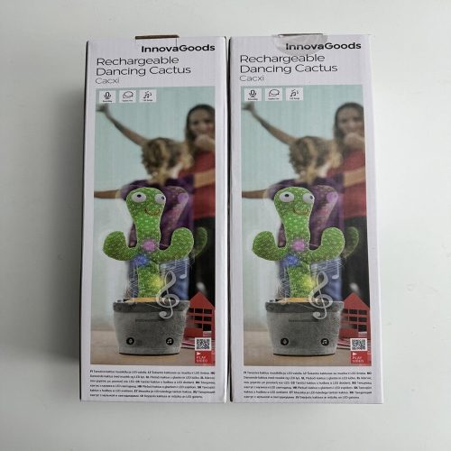 Rechargeable Dancing and Talking Cactus with Music and Multicoloured LED Cacxi InnovaGoods Green (Refurbished A)