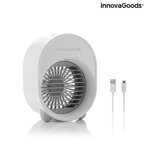 Mini Ultrasound Air Cooler-Humidifier with LED Koolizer InnovaGoods humidificador mini White 200 ml (Refurbished A+)