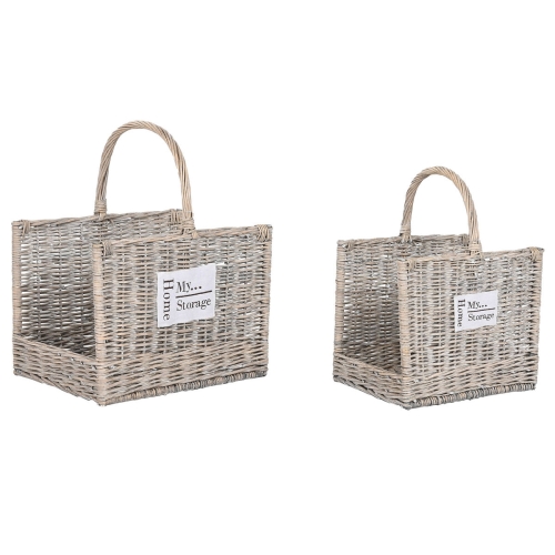 Log Stand Home ESPRIT Natural wicker 47 x 35 x 54 cm (2)