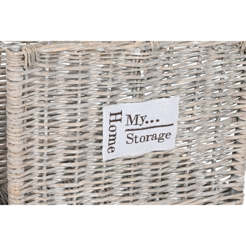 Log Stand Home ESPRIT Natural wicker 47 x 35 x 54 cm (2)