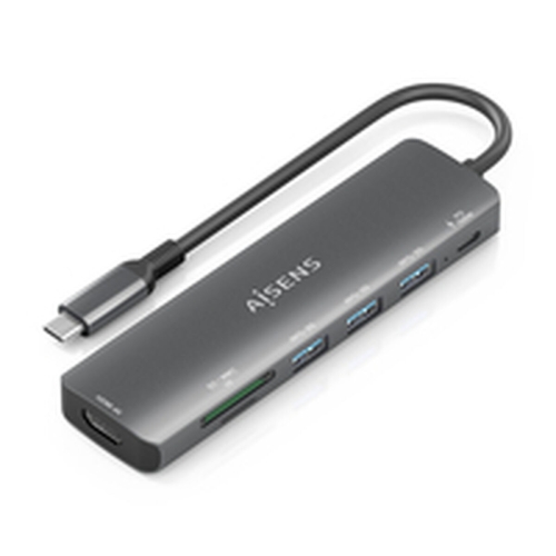 USB Hub Aisens 7 EN 1 Grey 100 W