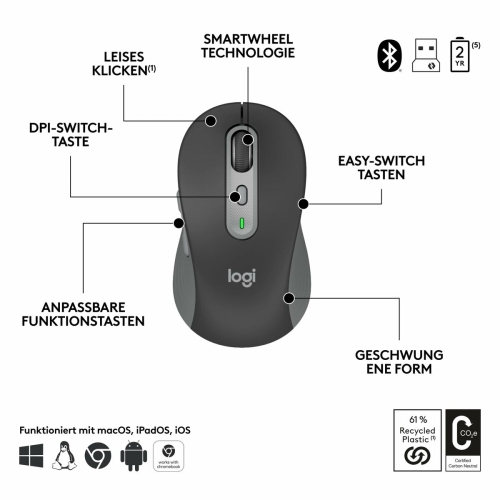 Keyboard and Mouse Logitech 920-012504 Graphite German QWERTZ