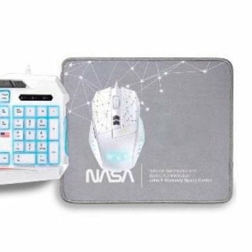 Keyboard and Mouse NASA ANDROMEDA4IN1-W White Multicolour Spanish Qwerty