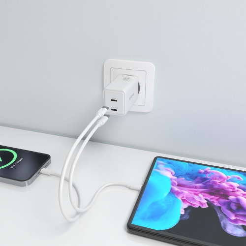 Wall Charger Aisens ASCH-65W2P078-W White 65 W