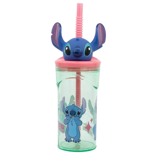 Cup with Straw Stitch Flowers 3D 360 ml