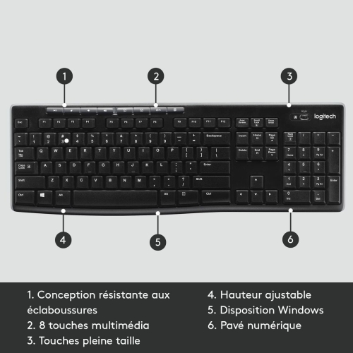 Keyboard and Mouse Logitech 920-003748 Black French AZERTY