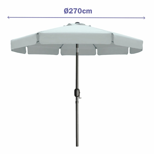 Marbueno Umbrella Steel 8 Ribs D300 cm Polyester White Garden, Pool, Terrace 10489