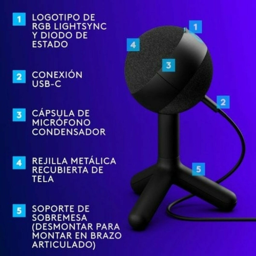 Microphone Logitech 988-000551 Black