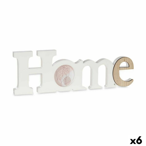 Photo frame Gift Decor Home White Brown MDF Wood (6 Units)
