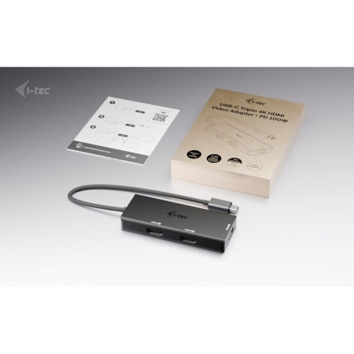 USB Hub i-Tec C31TRIPLE4KHDMIPD Black