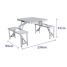 Picnic table Marbueno Grey 136 x 67 x 85 cm Aluminium image2