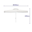 Sunshade Marbueno White Polyester Aluminium Ø 300 cm image3