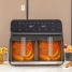 No-Oil Fryer InnovaGoods Fryinn Double 8000 Black Stainless steel 3400 W 8 L image2