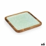 Centerpiece Gift Decor White Brown Green Polyester Resin Mango wood 25 x 25 cm 25,4 x 2,54 x 25,4 cm Leaf of a plant (6 Units) image1