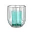 Candleholder Gift Decor Blue Silver Metal Glass 15 x 17 x 15 cm Cage image1