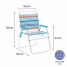 Marbueno Folding Chair Aluminum Orange and Blue Stripes Beach Pool 52X56X80 cm 10462 image2