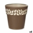 Self-watering flowerpot Stefanplast Cloe Brown Plastic 25 x 25 x 25 cm (6 Units) image1