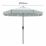 Marbueno Umbrella Steel 8 Ribs D300 cm Polyester White Garden, Pool, Terrace 10491 image2