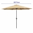 Marbueno Parasol Acero 8 Varillas 270 cm Poliéster Marrón Jardín Piscina 10482 image2