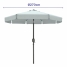 Marbueno Umbrella Steel 8 Ribs D300 cm Polyester White Garden, Pool, Terrace 10489 image2