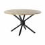 Dining Table DKD Home Decor 127 x 127 x 75 cm Natural Black Metal Aluminium Mango wood image1