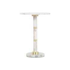 Side table Home ESPRIT White Golden 41 X 41 X 58 CM