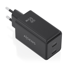 Wall Charger Aisens ASCH-65W2P079-BK Black 65 W