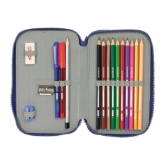 Double Pencil Case Harry Potter Captain Navy Blue 12.5 x 19.5 x 4 cm Double Pencil Case 29 Pieces