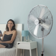 Freestanding Fan Chrome Retro InnovaGoods Ø 40 cm 55W