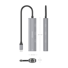 USB Hub Aisens ASUC-4P041-GR Grey
