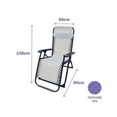 Folding Chair Marbueno Grey 90 x 108 x 66 cm