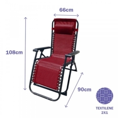 Foldable Camping Chair Marbueno Burgundy 2 Units