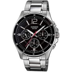 Men's Watch Casio MTP1374D1AVDF Black Silver (Ø 35 mm) (Ø 47 mm)